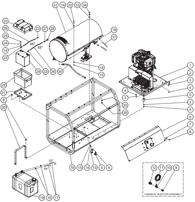 MITM GH-3004-NYKD-P pressure washer parts and manual